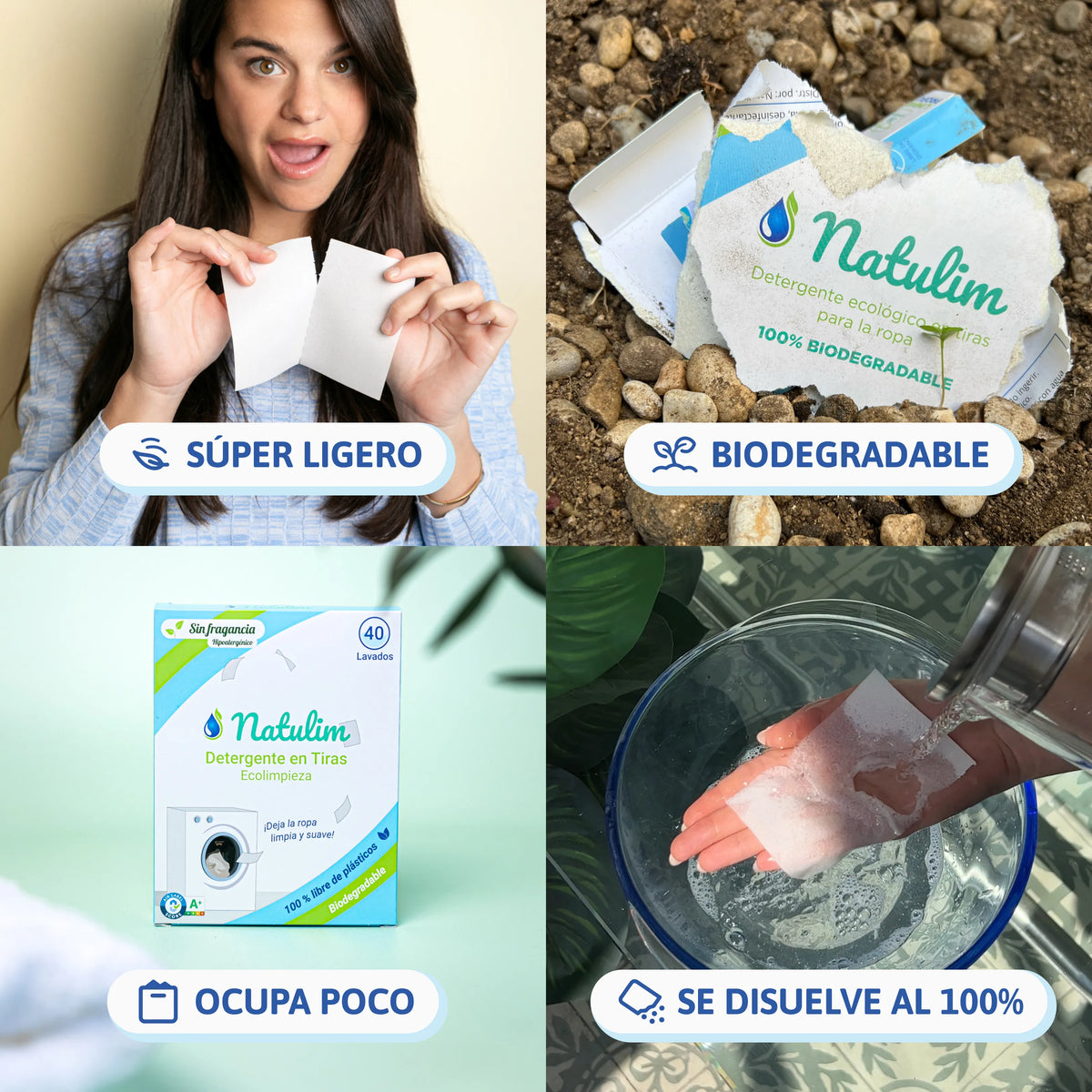Detergente en Eco-tiras - 40 Lavados